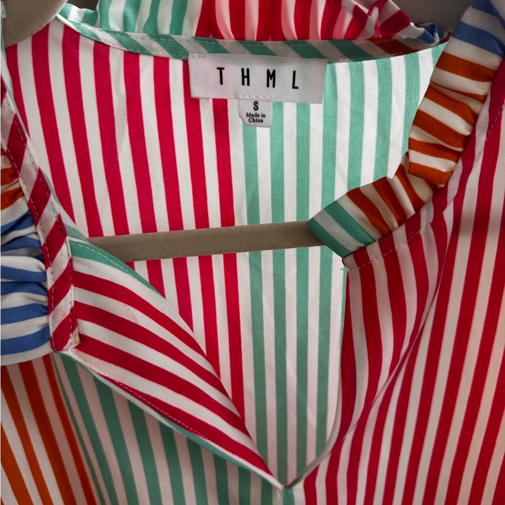 THML Multicolor Striped Ruffle Blouse - Picture 2 of 3